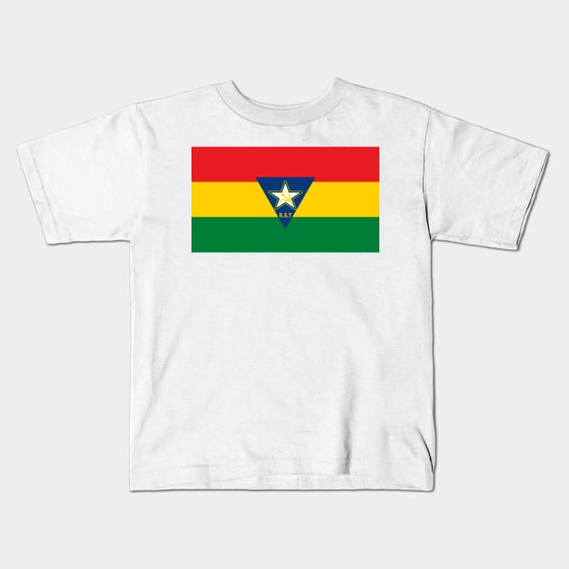 Socialist Tropican flag (iteration 4) Kids T-Shirt by RevolutionToday